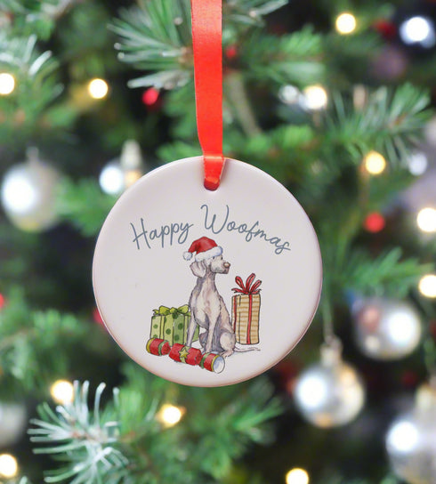 Weimaraner Ceramic Circle Decoration